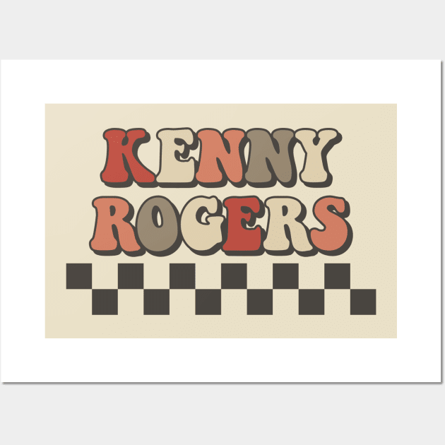 Kenny Rogers Checkered Retro Groovy Style Wall Art by Lucas Bearmonster